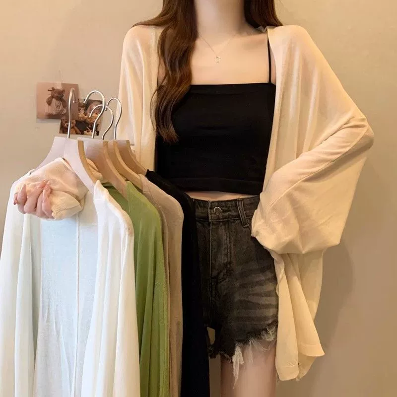 Толстый 2-300 фунтов большой размер среднего размера кардиган из ледяной шелк летняя блузка свободный шаль топ