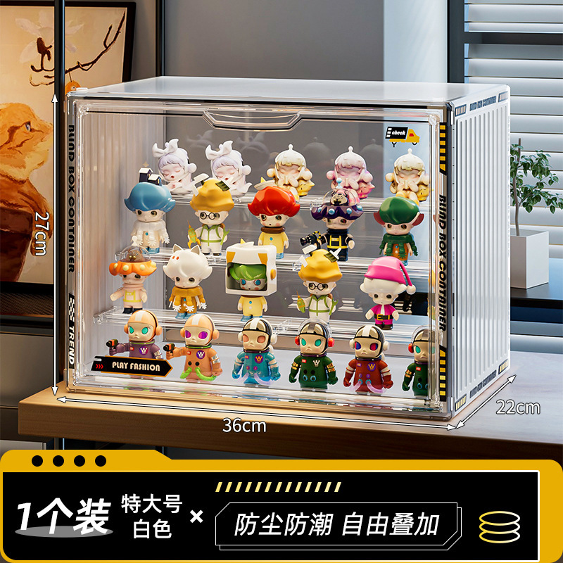 ラブブマカロンビニール人形ラブブ座りパーティーディスプレイボックス防塵コンテナ収納ボックスキャビネット|undefined