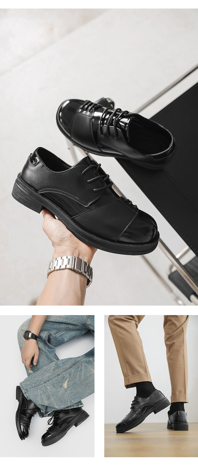 ShoeVault Herren Leder 2025 Neue Casual Herbst Britische Business Formale Hochzeit Square Toe Derby Schuhe_voghion.com