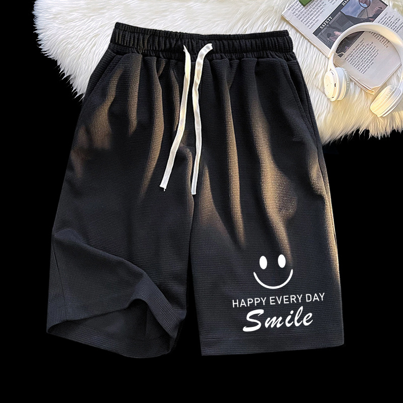Venta directa de fábrica waffle pantalones cortos de hombre verano casual deportes sueltos quinto Pantalones casual ropa exterior pantalones a juego