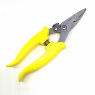 7inch Electrician Shears Electronic Shears Wire Cutter Wire Groove Shears Yellow Electrician Shears