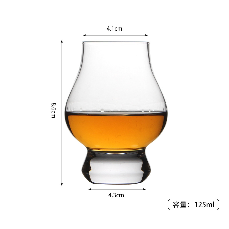Taza de degustación de whisky, taza de licores, taza de prueba de vino, taza de vidrio de cristal, taza de olor de bebida pura ISO