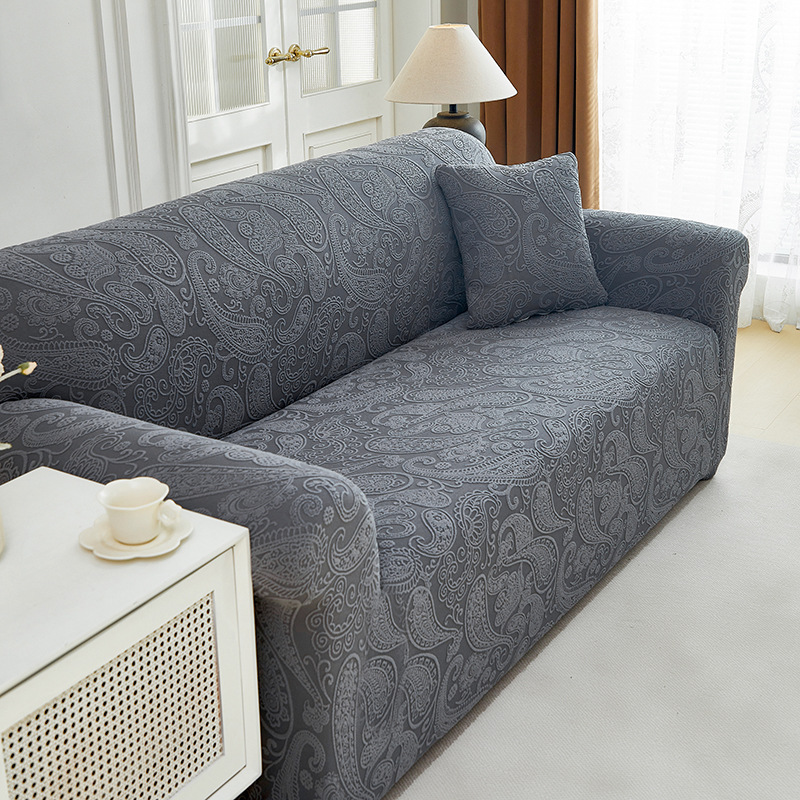 跨境新款纯色立体提花沙发套客厅复古简约沙发防滑隔脏沙发罩