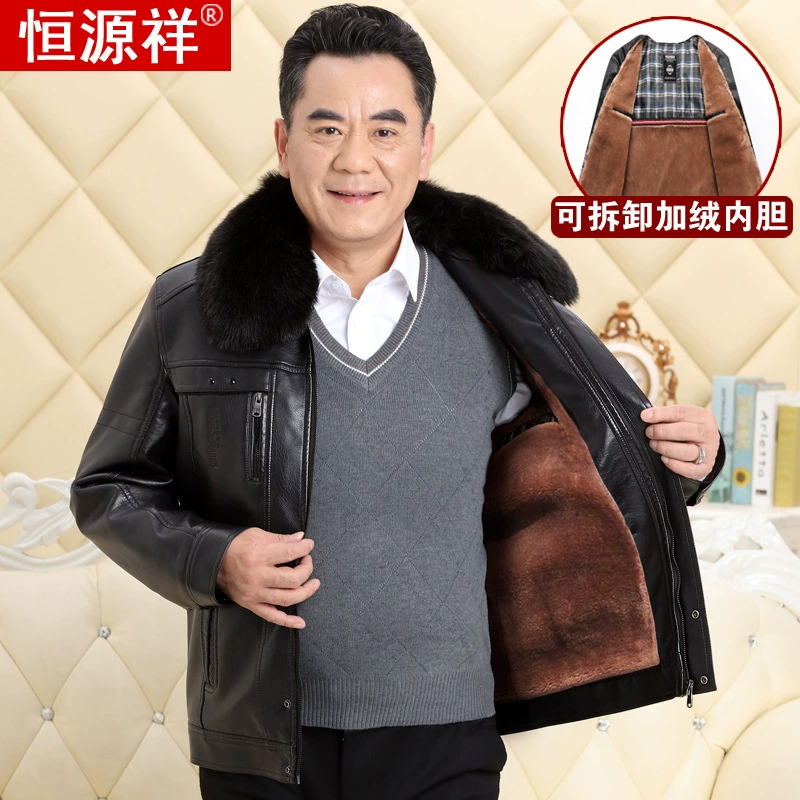 Demi-season warm removable jacket, for middle age