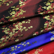 旗袍娃衣蒙古袍舞台装饰手工面料丝绸织锦缎金银丝提花布料/梅花