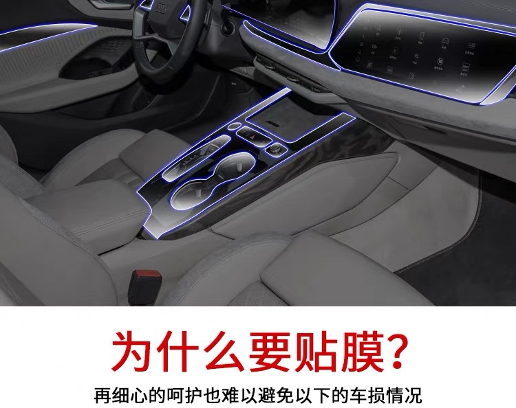 Suitable for Faw/Saic A5L Modified Door Control Panel Interior Protective Film Car Interior Gear Film Supplies