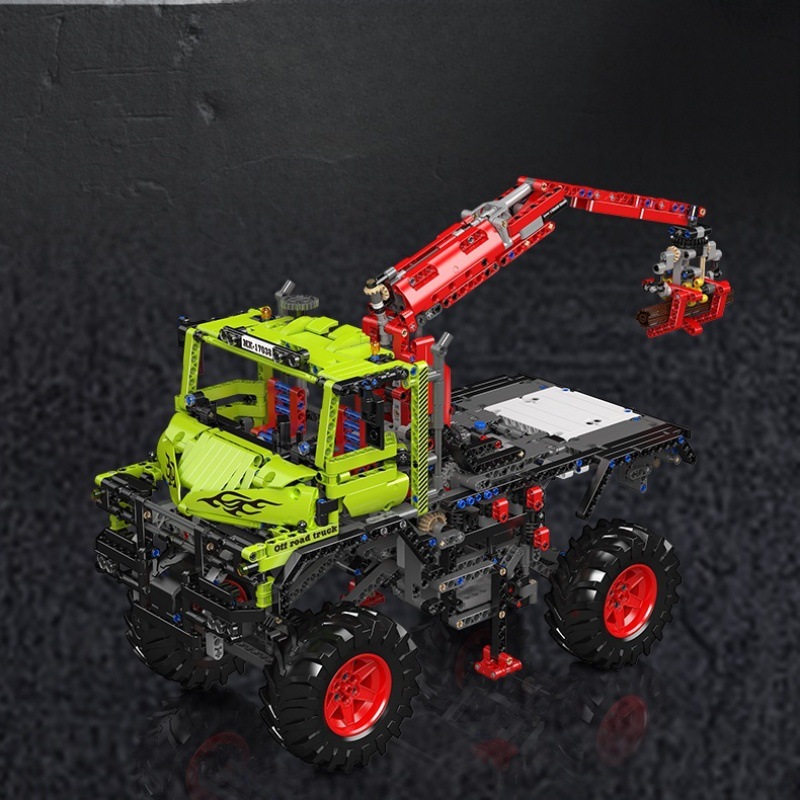 Grúa sobre orugas con control remoto Yuxing 17001-93, juguete educativo de construcción para niños, modelo mecánico