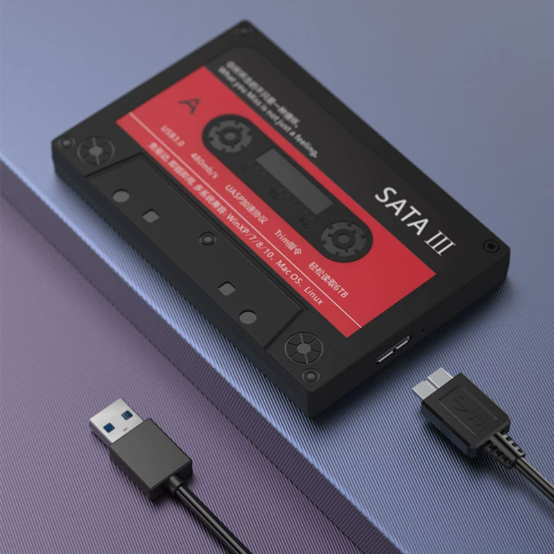 Cross -border 2.5 -inch hard disk box USB3.0 to SATA tape appearance classic mobile hard disk box