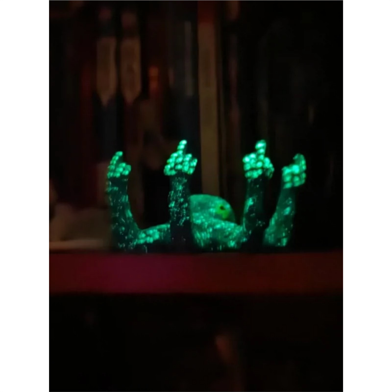 문어 링 보관 빛나는 문어 수직 중간 손가락 문어 빛나는 CTHULU 수제 주변 장식품