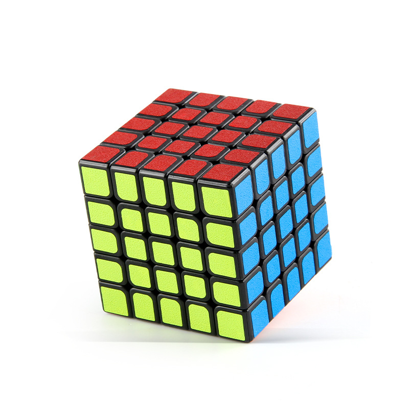 Exportación transfronteriza nuevo rompecabezas de color sólido Cubo de cuarto y quinto orden suave rotación de fondo blanco y negro pegatina Cubo de juguete al por mayor