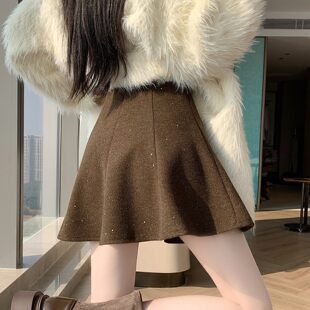 �H��춮aƷչʾ����-��ɫ��Ƭë�ض�ȹŮ�ﶬ�Ӻ��������ȹС��