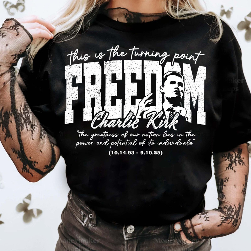 [European Size Cotton t] Free Charlie Kirk Men's T-Shirt the Greatness of Our Country Lies in the Power of Everyone