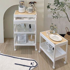 批發棟哈零食小推車置物架廚房落地浴室移動床頭櫃移動餐桌收納書