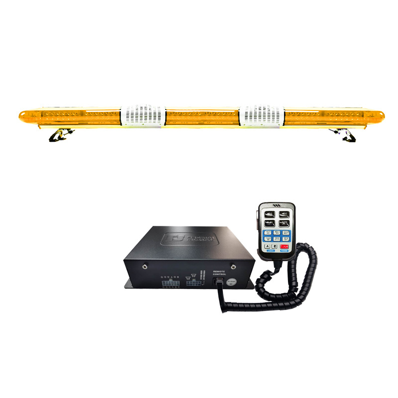 Car LED Roof Long Strip Warning Light Red Blue Yellow Strobe Light 1.8m + Dual Horns + Siren 9400G2