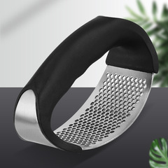 不鏽鋼環形430+PP手動壓蒜器搗蒜器廚房薑汁蒜蓉器壓薯器蒜泥器