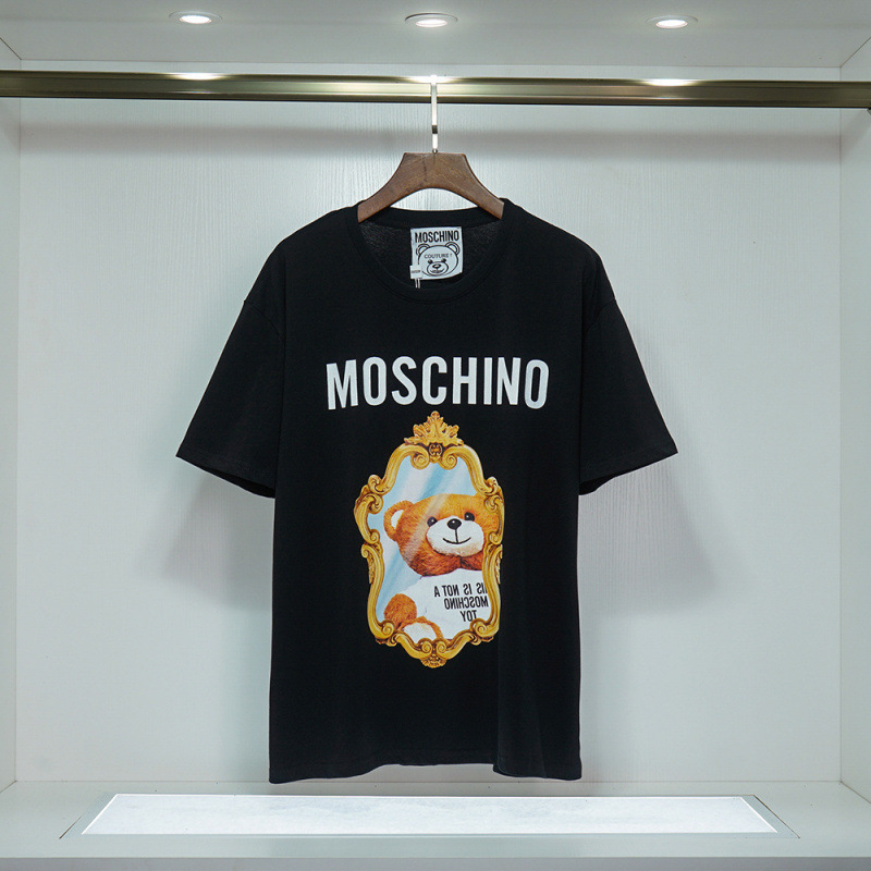 2025 春夏新作メンズカジュアルラウンドネック半袖 T シャツ中空刺繍クマ文字ルーズで多用途|undefined