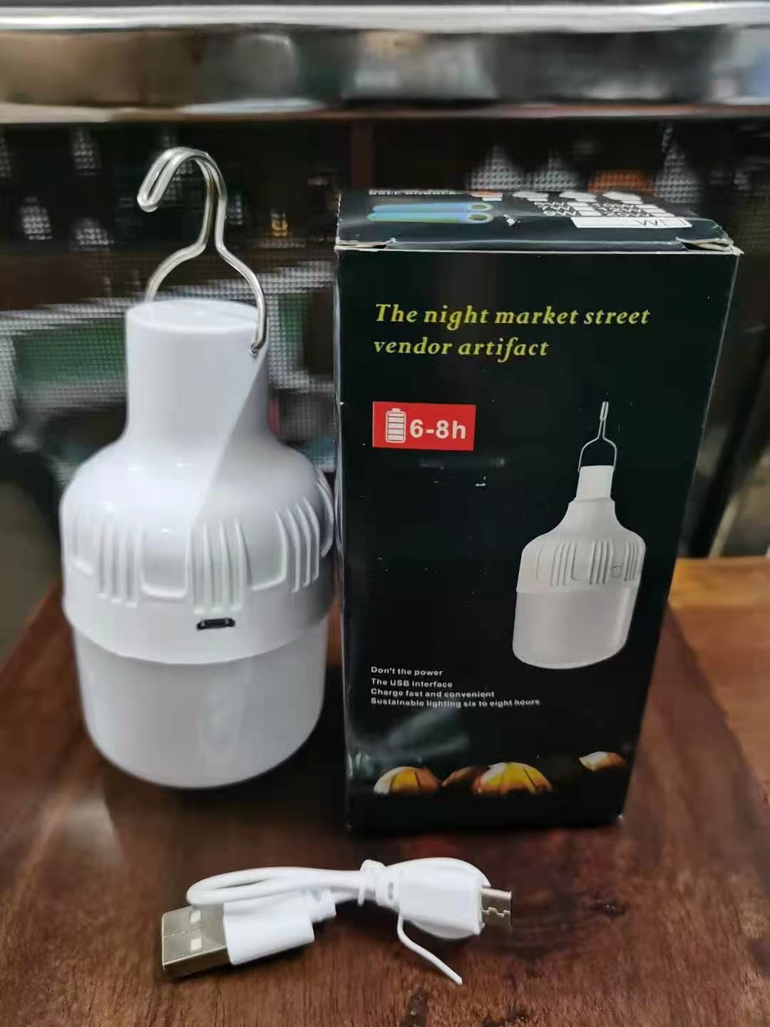 Bombilla led al aire libre para acampar lámpara de puesto usb bombilla recargable bombilla de carga de potencia completa campo de campamento al aire libre