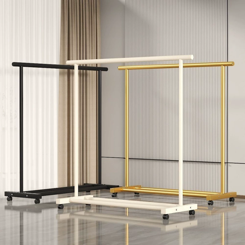 Напольная вешалка для одежды, мобильная, кремовая, для дома, спальни, балкона, простая, для общежития, вертикальная