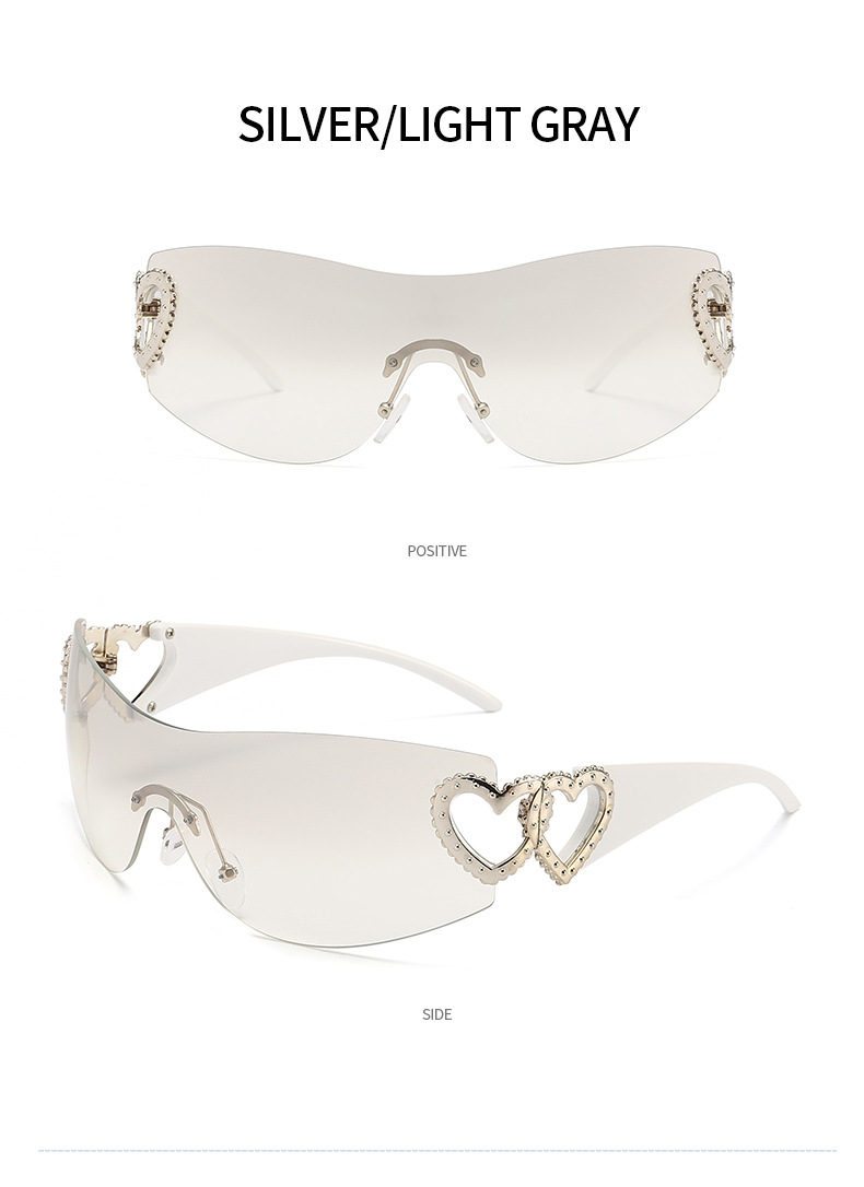 Fashion Heart Shape Pc Special-shaped Mirror Frameless Women's Sunglasses display picture 15