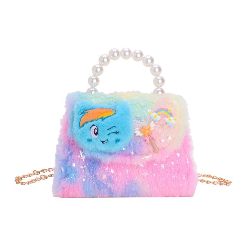 Otoño e invierno nuevos bolsos para niños lindos bolsos de piel de felpa accesorios bolsos de princesa celebridades de Internet bolsos de moda para niñas