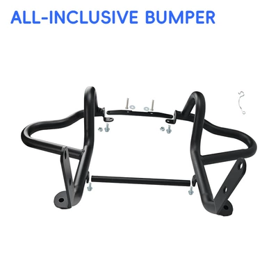 Suitable for Benda Chinchilla 350: crash bars, anti-fall bumpers, foldable backrest, tail rack, side bags, rear cargo rack modification parts (Motorcycle bumper) - black-carbon-steel-bumper