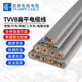 胜牌扁电缆TVVB 3*2.5mm起重电缆高速电梯空调电源线行车扁平电缆