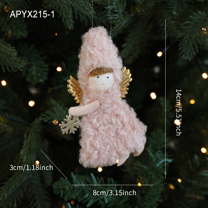 新しいクリスマス装飾ぬいぐるみ女の子人形ペンダントクリエイティブ鹿の角天使ペンダントクリスマスツリーペンダントアクセサリー|undefined