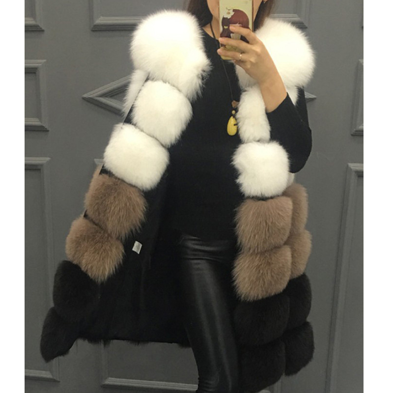 Factory wholesale autumn and winter fur vest new fashion women's long Korean imitation fox fur warm vest