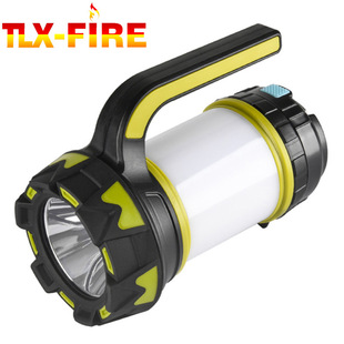 Strong light portable lamp LED with side light USB charging outdoor probing emergency night fishing emergency red light warning flashlight