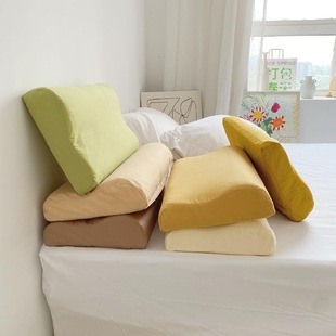 Wholesale Cream Room Cotton Three-Dimensional Pillowcase Solid Color Pillow Cover Latex Shaped Three-Dimensional Pillow Core Pillowcase