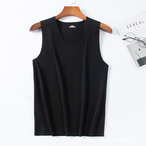 Traceless Warmth Men's Underwear Fleece Lined Base Shirt Double-Side Fuzzy Vest Men Factory Direct Sales One Piece Shipping