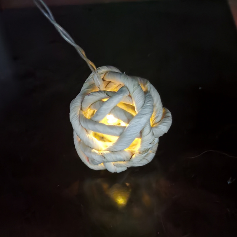 Factory Direct Sales Corn Rope Ball Braided Lampshade Led Festival Light String Decorative Accessories Cross-Border Outdoor Waterproof
