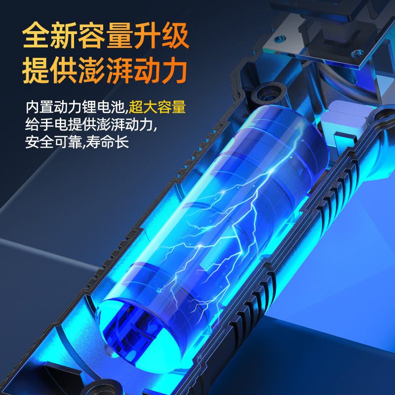 Led懐中電灯強光レーザー砲長航続屋外充電携帯緊急作業灯多機能懐中電灯|undefined