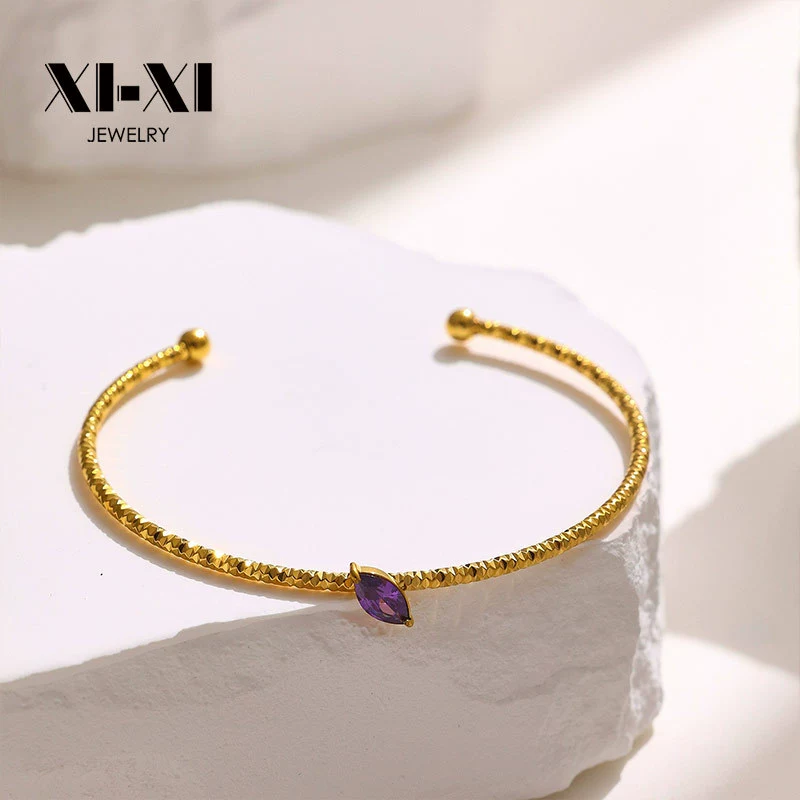 Универсальный браслет, ретро золотой цирконий из нержавеющей стали, европейский стиль, для импорта, простой и элегантный дизайн, 18 карат