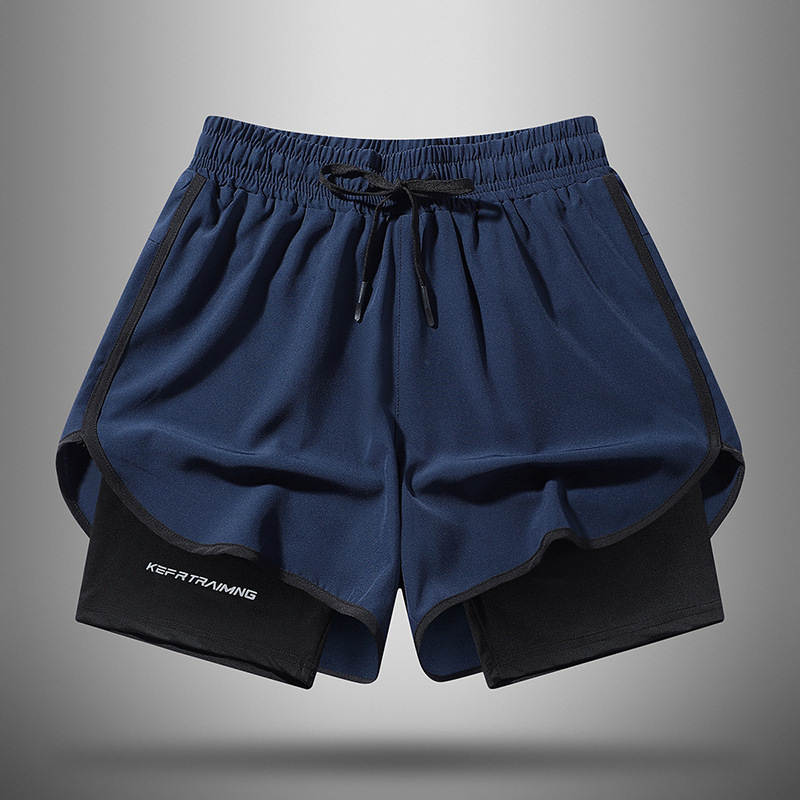 Pantalones cortos de deportes de verano para hombres, maratón de verano, entrenamiento de acondicionamiento físico transpirable, pijamas de cinco puntos