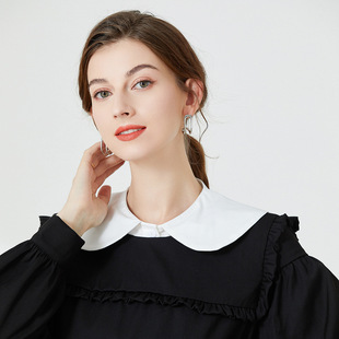 White Chiffon Collar Round Neck Fake Collar for Women with Sweater and Shirt Collar Fake Collar Cross-Border Manufacturer Wholesale