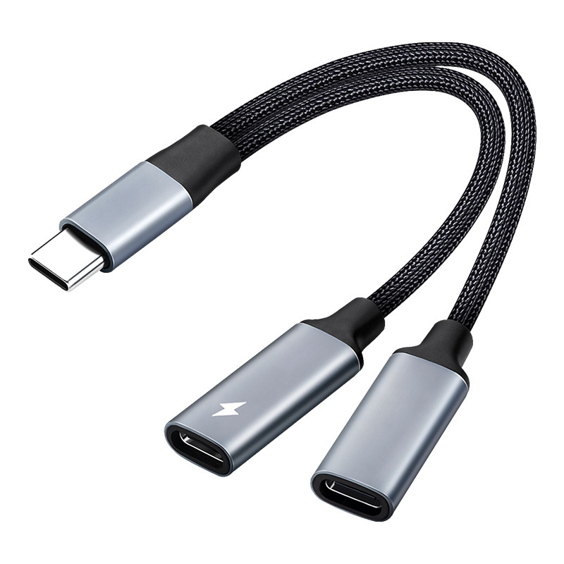 Typecオーディオ中継線一分二変換コネクタ二重typecメス充電聴歌携帯電話互換共通|undefined