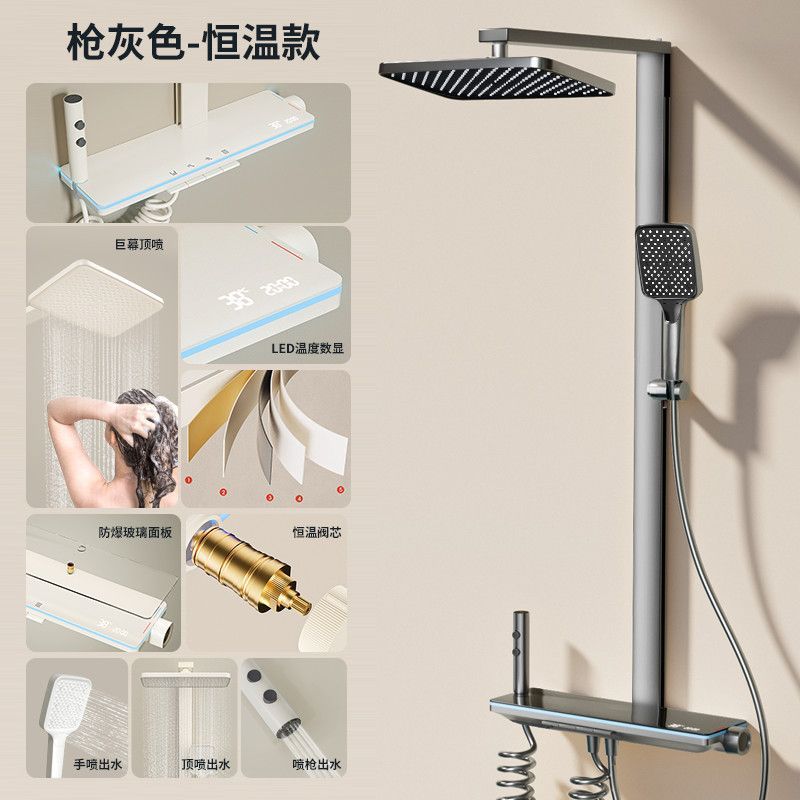 全銅製家庭用シャワーセットバスルームホテルピアノキーシャワーヘッドスーパーチャージ特大収納ラックバスルーム|undefined