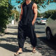 2025 European and American Cross-border Men's Summer Round Neck Sleeveless Vest Sports Leisure Draped Leg Trousers suit Wholesale
