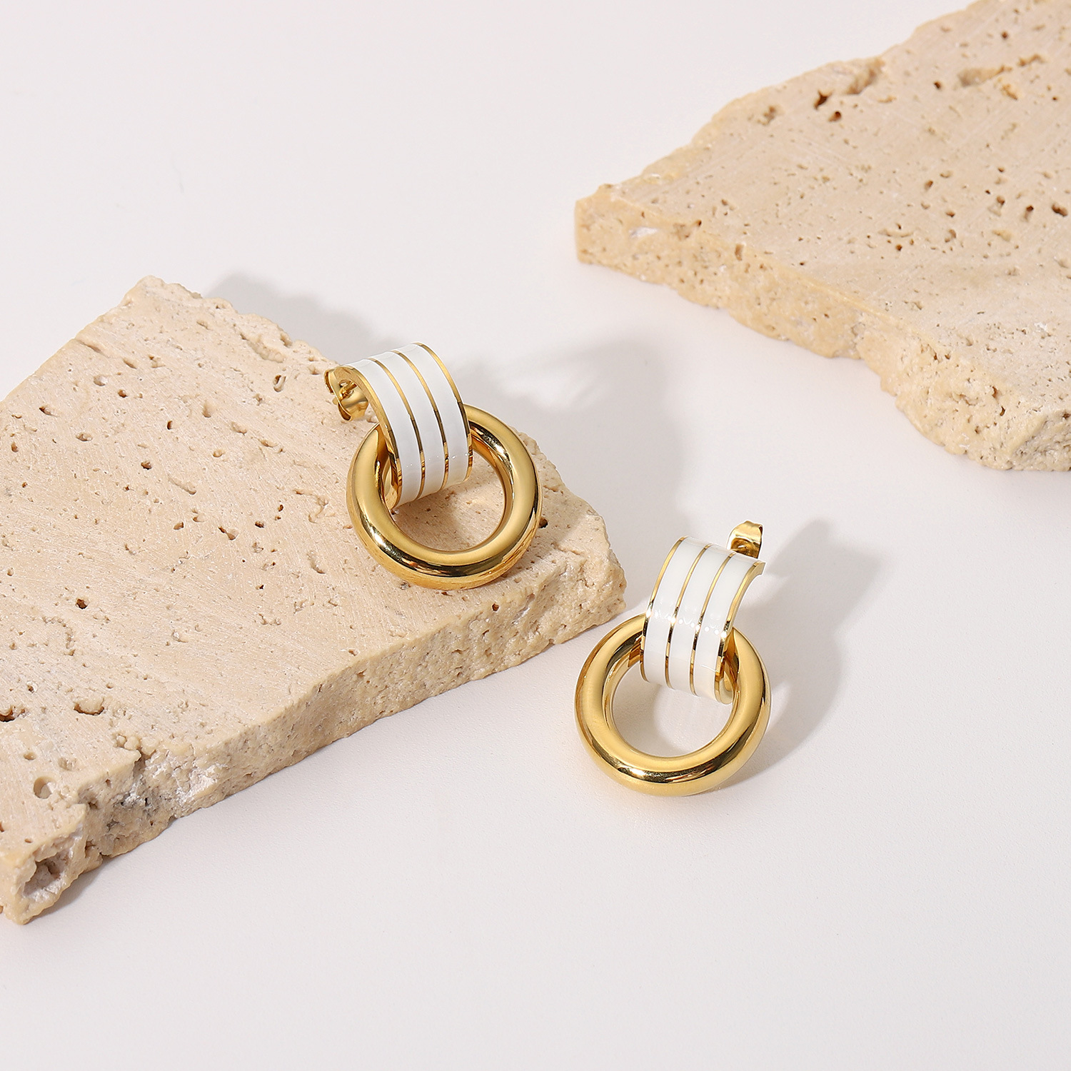 Womenu0027S Fashion Simple Style Geometric Round Stainless Steel No Inlaid Earrings Plating Stainles