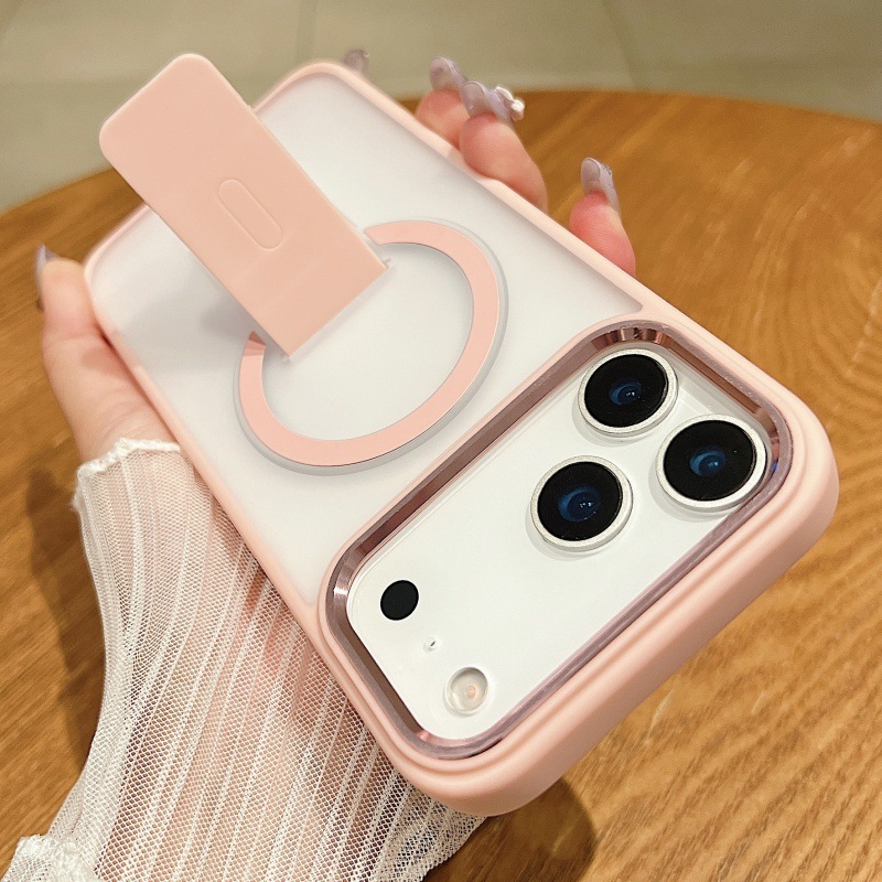 隐形折叠支架适用iPhone17promax手机壳磁吸苹果16磨砂15创意防摔|undefined