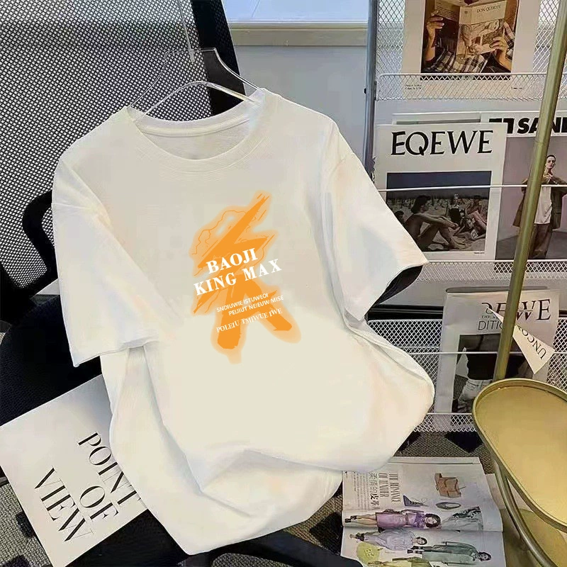 Летняя хлопковая oversize футболка, американский стиль, короткий рукав, унисекс, дышащая