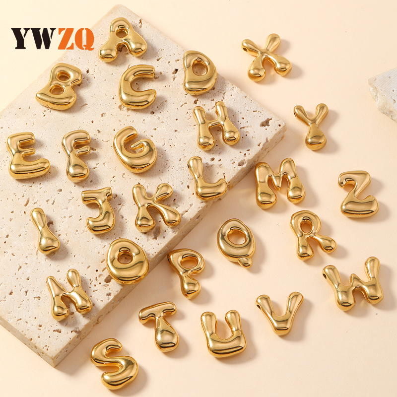 Colgante de estilo europeo y americano de acero inoxidable mini burbuja colgante de letras inglesas accesorios DIY joyas