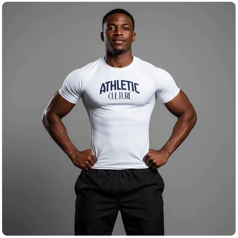 MCPW 크루 넥 티셔츠 남성 체육관 땀 흡수 탄성 크루 넥 미국 달리기 피트니스 훈련 근육 짧은 소매 240117D