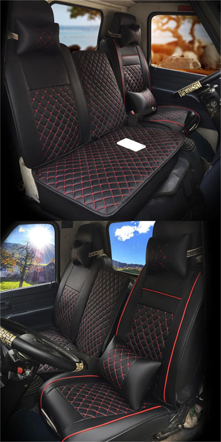 Jiangling Shunda Light Truck Seat Cover Leather Cover Cushion Cover Seat Cover Single Row Double Row Special Seat Cover Universal for All Seasons