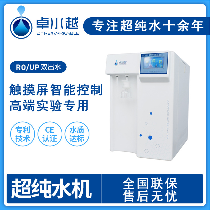触摸屏超纯水机 ZYP-II-10T实验室分析超纯水机 纯水处理设备