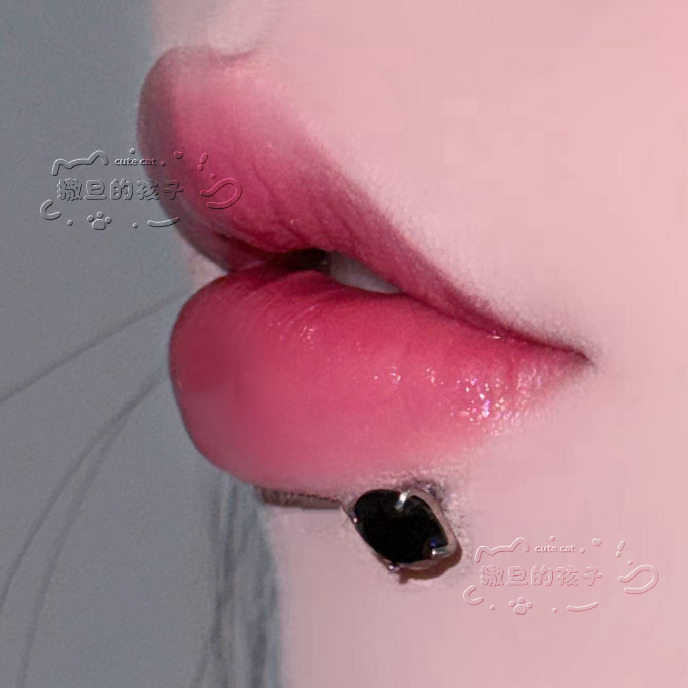 Satan's Child Senior Art Student F136 Titanium Alloy Lip Stud Big Sparkling Diamond Lip Piercing Ring Ear Cartilage Stud detail image 11
