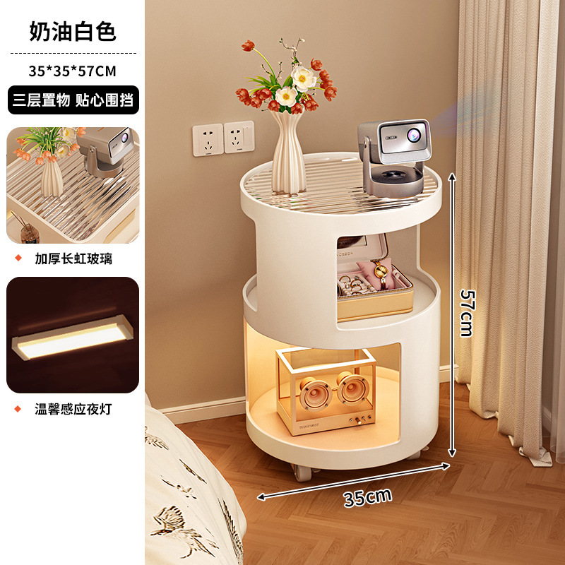 Mesita de noche, dormitorio doméstico, diseño de nicho, alternativas, herraje, arte en hierro, lado móvil creativo, estante de la cama