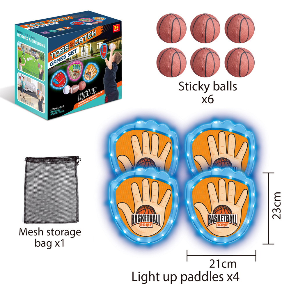 Balón luminoso de lanzamiento transfronterizo indoor al aire libre baloncesto rugby softbol entrenamiento deportivo interactivo juego de juguetes para niños
