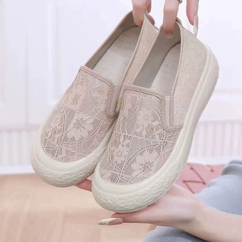 Мама обувь сетка летняя дышащая тканевая обувь мягкая подошва толстая и легкая старая пекинская тканевая обувь женская мода повседневная спортивная обувь